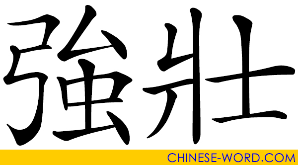 Chinese word: 強壯 strong; sturdy; robust; vigorous